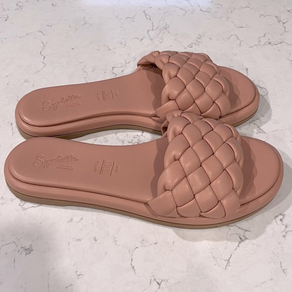Seychelles Bellissima Womens Woven Slide Flat Sandals In Nude Vegan Leather 7.5 - Picture 2 of 10